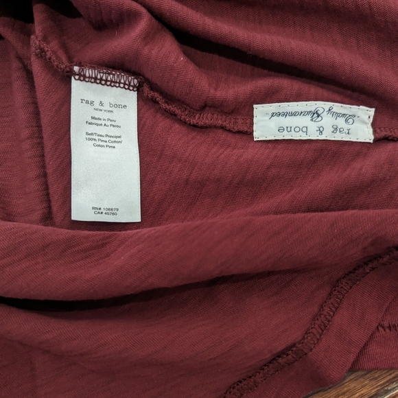 BNWT Rag and Bone The Cropped Longsleeve Tee in Black Cherry - size Med - Picture 9 of 12